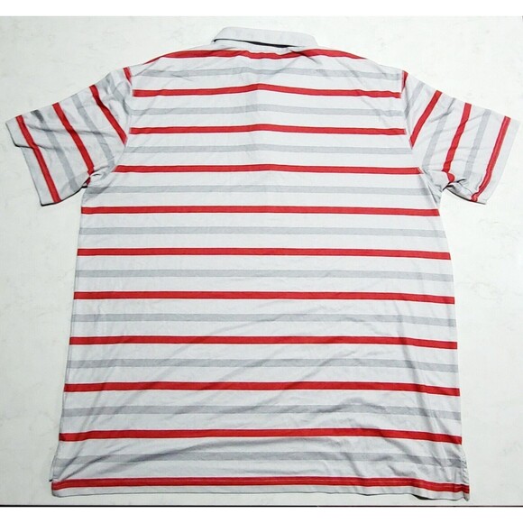 CALLAWAY OPTI-DRI GOLF Polo Shirt XL Gray Red Striped Moisture Wicking NWOT - Picture 3 of 12